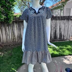 Brass & Roe by Cts Dress Floral Embroidered Bohemian Dress Women's Size XS